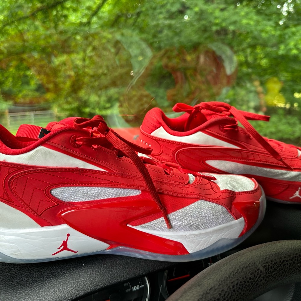 Air Jordan Nike Red and White Sneakers